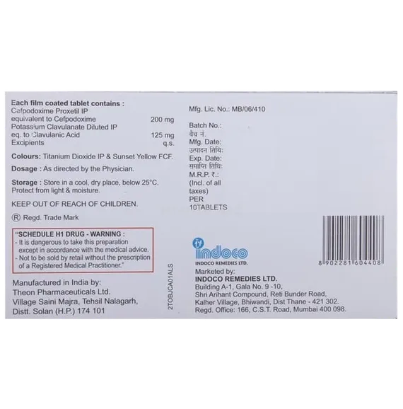 oxipodcv 200mg tablet 10's